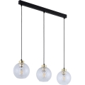 Lampadario su cavo DEVON 3xE27/15W/230V nero/trasparente
