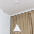 Lampadario su cavo ETNA 1xE27/15W/230V pr. 25 cm bianco