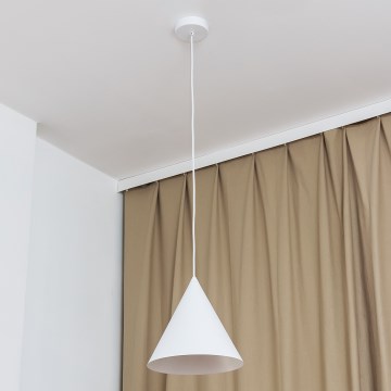 Lampadario su cavo ETNA 1xE27/15W/230V pr. 25 cm bianco