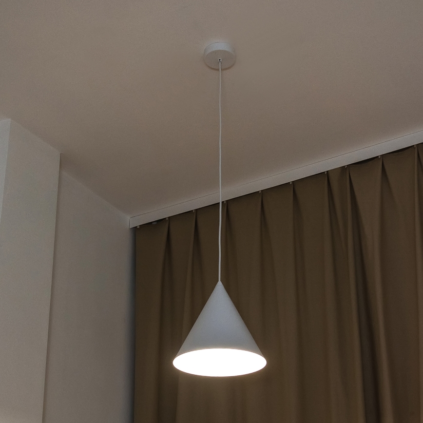 Lampadario su cavo ETNA 1xE27/15W/230V pr. 25 cm bianco