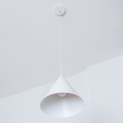 Lampadario su cavo ETNA 1xE27/15W/230V pr. 25 cm bianco