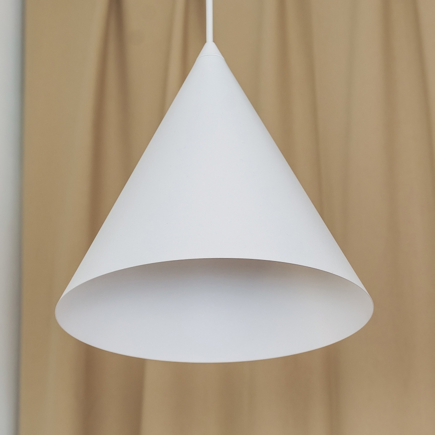 Lampadario su cavo ETNA 1xE27/15W/230V pr. 25 cm bianco