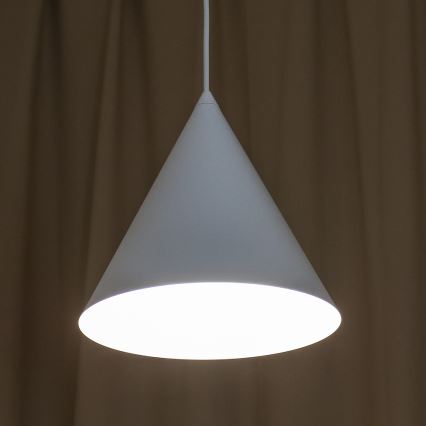Lampadario su cavo ETNA 1xE27/15W/230V pr. 25 cm bianco