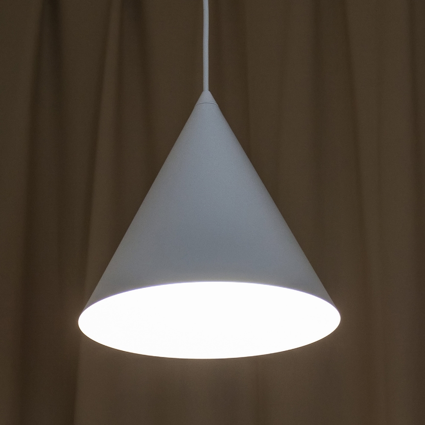 Lampadario su cavo ETNA 1xE27/15W/230V pr. 25 cm bianco