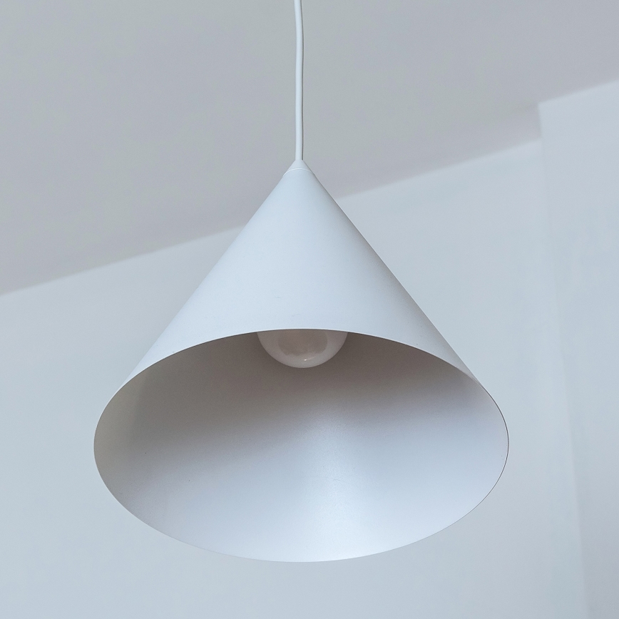 Lampadario su cavo ETNA 1xE27/15W/230V pr. 25 cm bianco