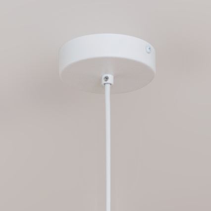 Lampadario su cavo ETNA 1xE27/15W/230V pr. 25 cm bianco