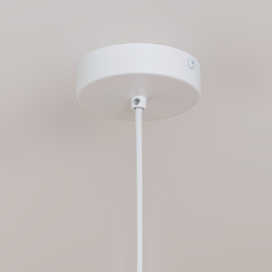 Lampadario su cavo ETNA 1xE27/15W/230V pr. 25 cm bianco