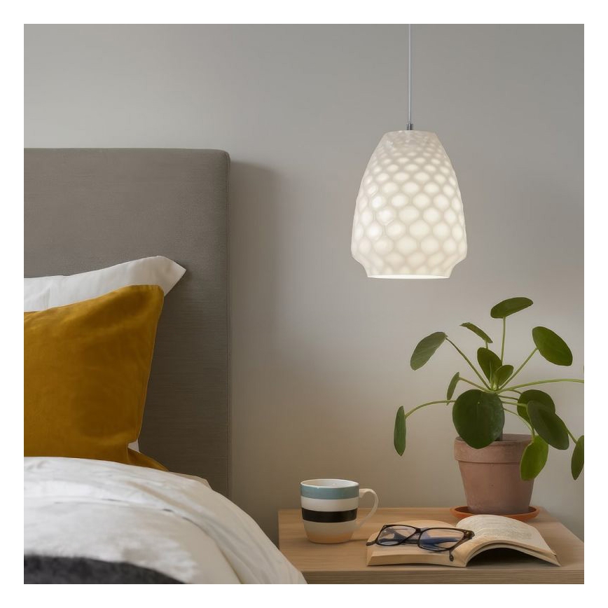 Lampadario su cavo FELICIA 1xE27/60W/230V bianco