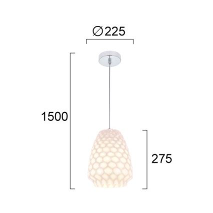 Lampadario su cavo FELICIA 1xE27/60W/230V bianco