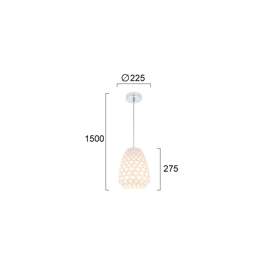 Lampadario su cavo FELICIA 1xE27/60W/230V bianco