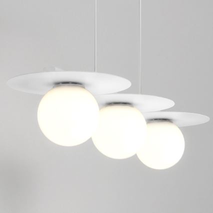 Lampadario su cavo FLAT 3xE27/15W/230V bianco