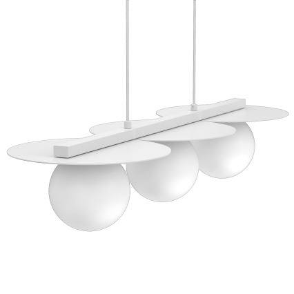 Lampadario su cavo FLAT 3xE27/15W/230V bianco