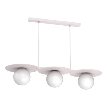 Lampadario su cavo FLAT 3xE27/15W/230V crema