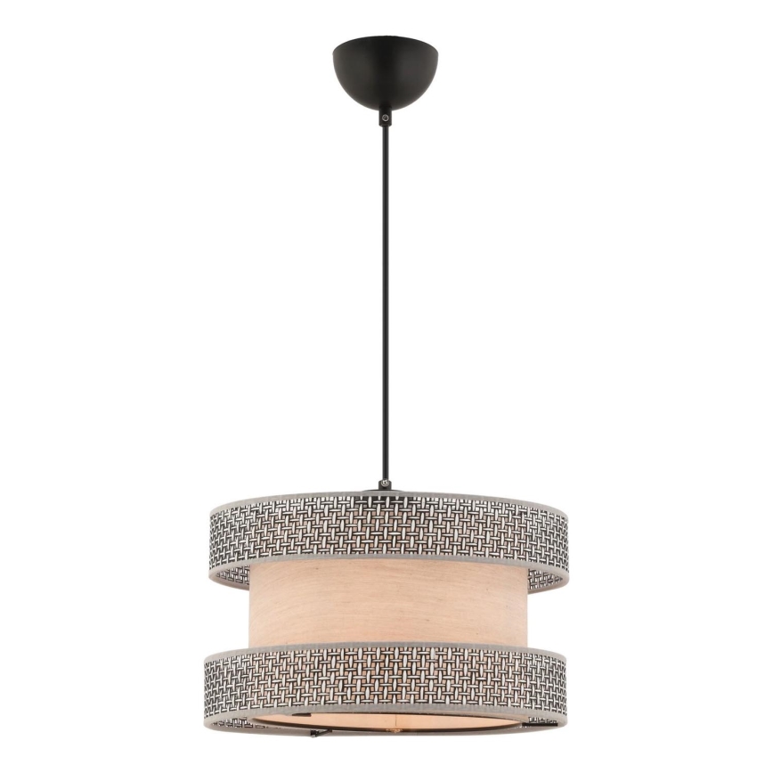 Lampadario su cavo HALO 1xE27/60W/230V beige/grigio