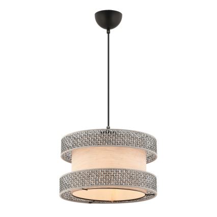 Lampadario su cavo HALO 1xE27/60W/230V beige/grigio