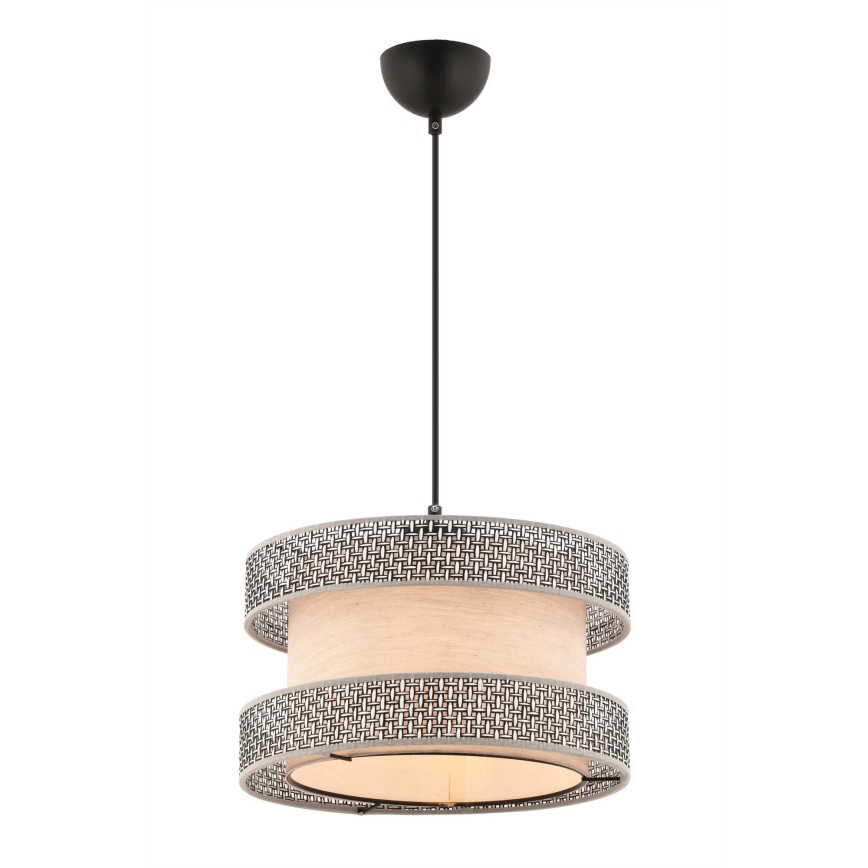 Lampadario su cavo HALO 1xE27/60W/230V beige/grigio