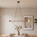 Lampadario su cavo HELIX 2xE27/15W/230V nero/pino