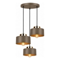 Lampadario su cavo IGNIA 3xE27/60W/230V marrone/oro