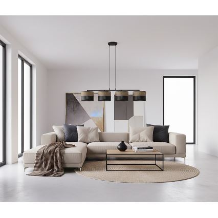 Lampadario su cavo KARBON 4xE27/15W/230V nero/marrone
