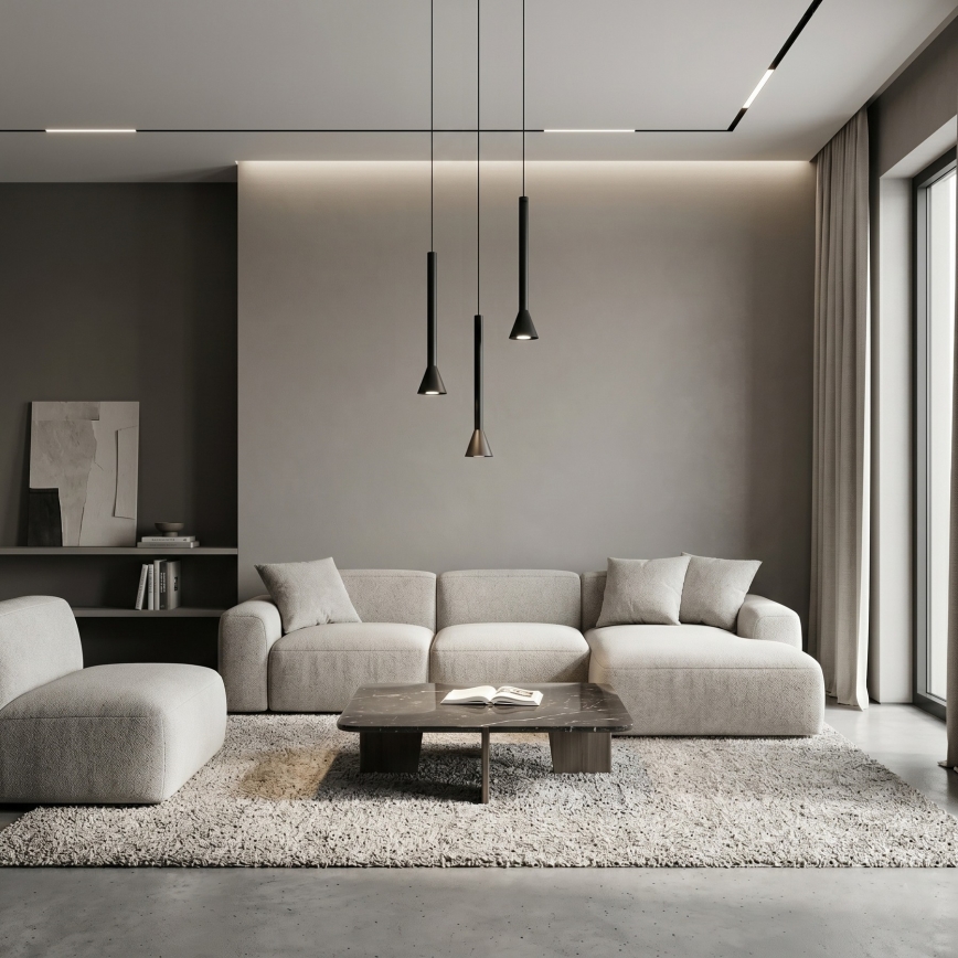Lampadario su cavo MAZZO 3xGU10/8W/230V nero