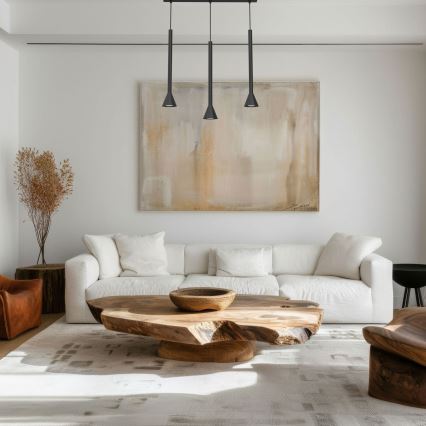 Lampadario su cavo MAZZO 3xGU10/8W/230V nero