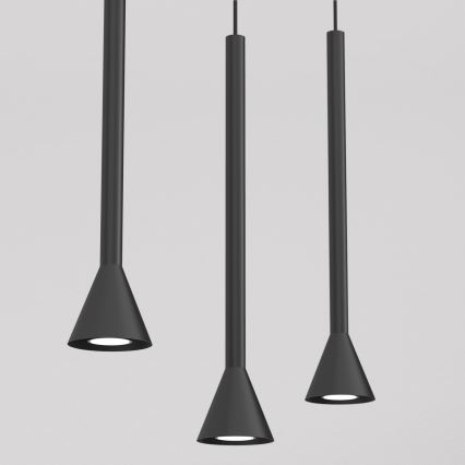 Lampadario su cavo MAZZO 3xGU10/8W/230V nero