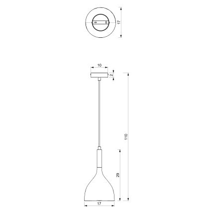 Lampadario su cavo NOAK 1xE27/15W/230V crema