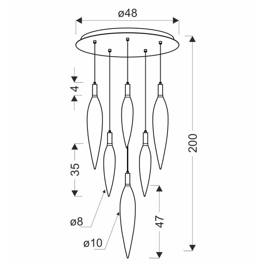 Lampadario su cavo NORDIC 11xG9/5W/230V nero