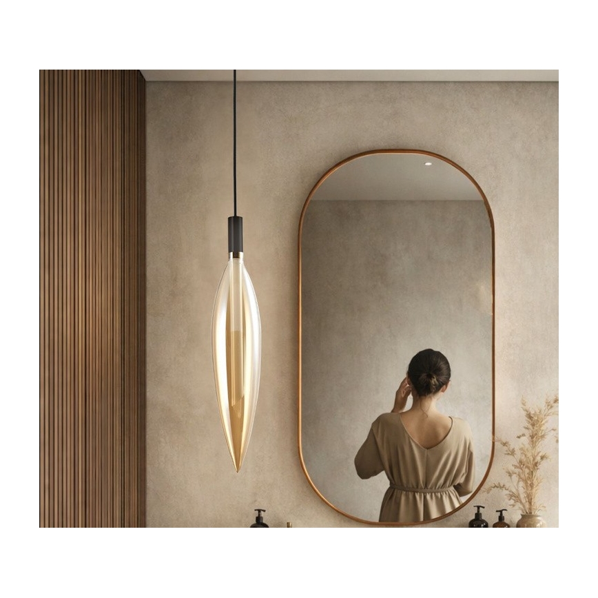 Lampadario su cavo NORDIC 1xG9/5W/230V nero/beige fumé