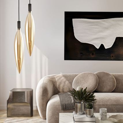 Lampadario su cavo NORDIC 1xG9/5W/230V nero/beige fumé