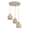 Lampadario su cavo PARKLA 3xE27/15W/230V beige/oro