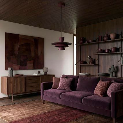 Lampadario su cavo PLATO 1xE27/15W/230V bordeaux