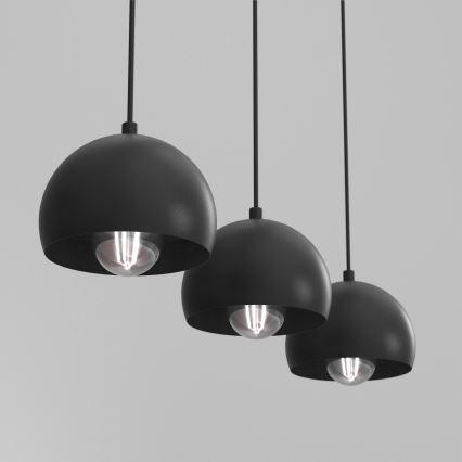 Lampadario su cavo SOOL 3xE27/15W/230V nero