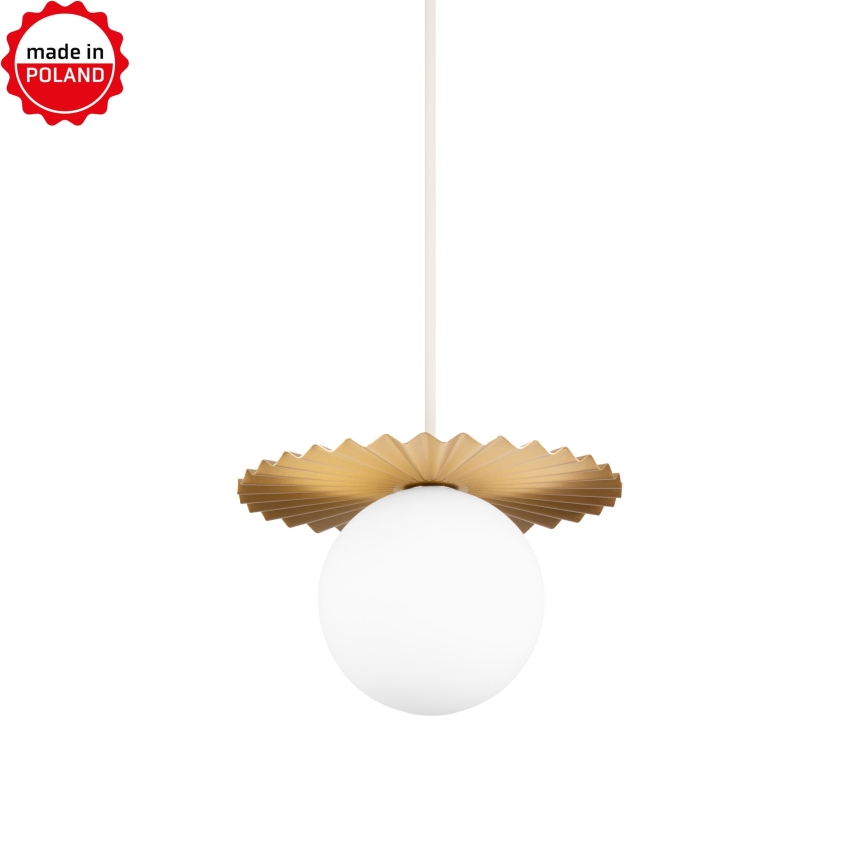 Lampadario su cavo SUNPLISS 1xG9/10W/230V Ø 20 cm oro/crema