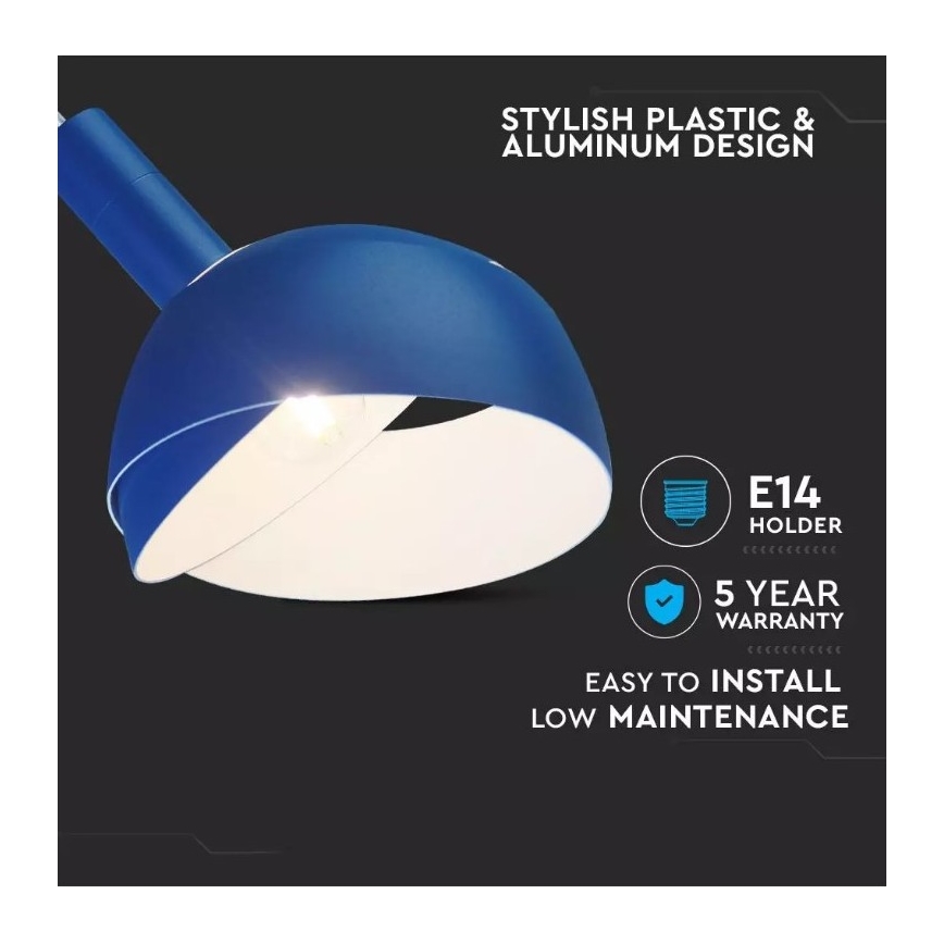 Lampadario su corda 1xE14/60W/230V blu