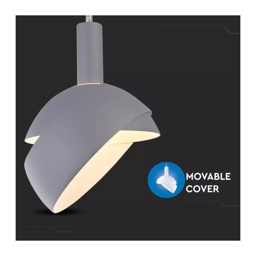 Lampadario su corda 1xE14/60W/230V grigio