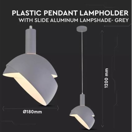 Lampadario su corda 1xE14/60W/230V grigio