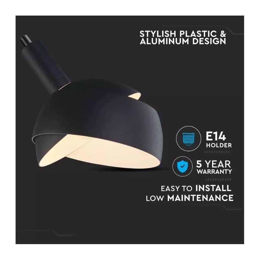 Lampadario su corda 1xE14/60W/230V nero