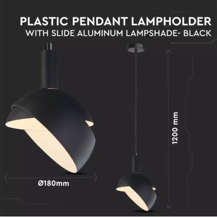 Lampadario su corda 1xE14/60W/230V nero