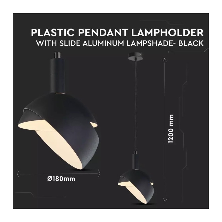 Lampadario su corda 1xE14/60W/230V nero