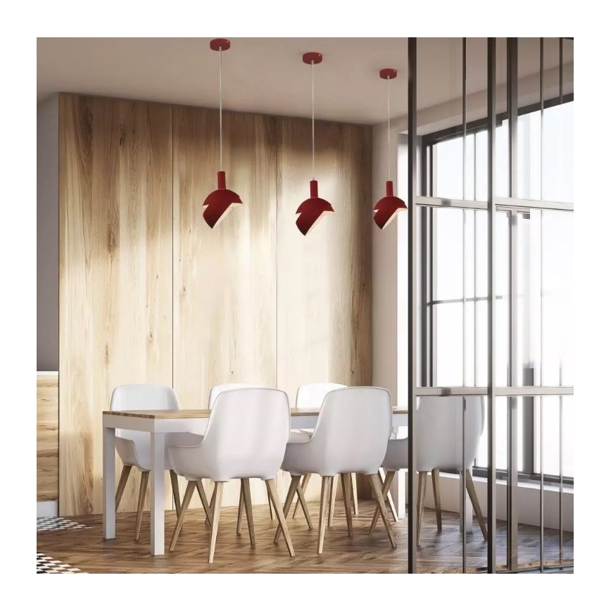 Lampadario su corda 1xE14/60W/230V rosso