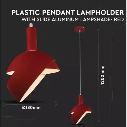 Lampadario su corda 1xE14/60W/230V rosso