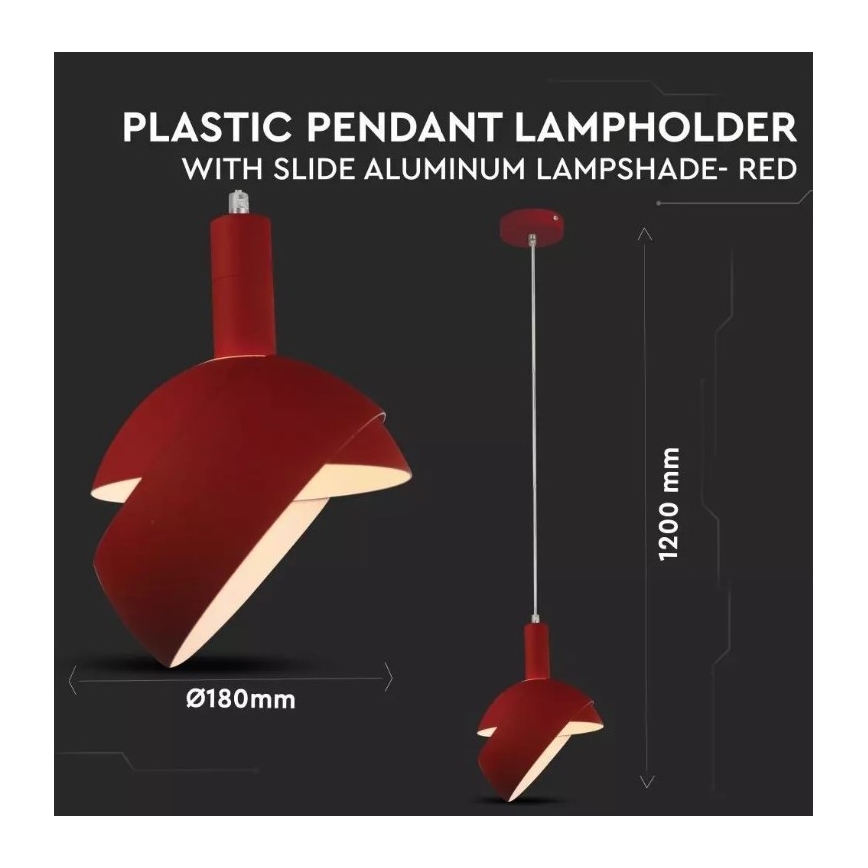 Lampadario su corda 1xE14/60W/230V rosso