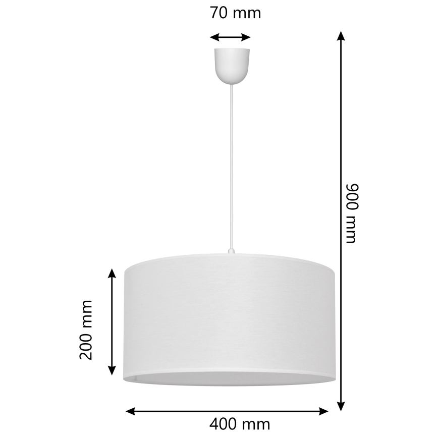 Lampadario su corda ALBA 1xE27/15W/230V d. 40 cm bianco