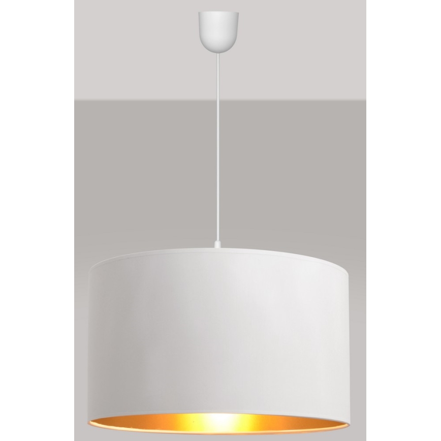Lampadario su corda ALBA 1xE27/15W/230V d. 45 cm bianco/oro