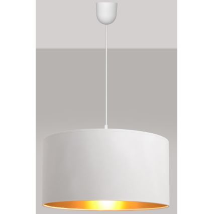 Lampadario su corda ALBA 1xE27/60W/230V d. 40 cm bianco/oro