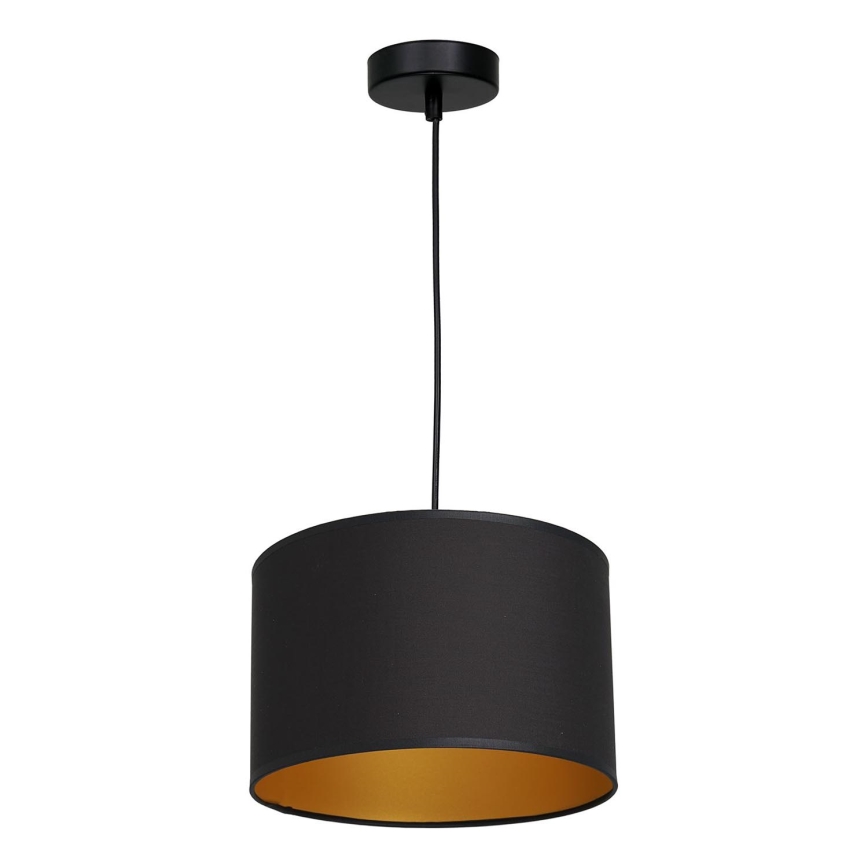 Lampadario su corda  ARDEN 1xE27/60W/230V d. 25 cm nero/dorato