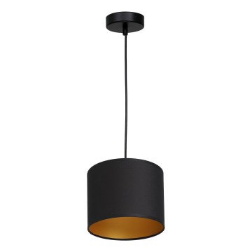 Lampadario su corda   ARDEN 1xE27/60W/230Vdiametro 18 cm nero/oro