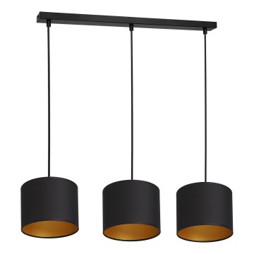 Lampadario su corda ARDEN 3xE27/60W/230V nero/dorato