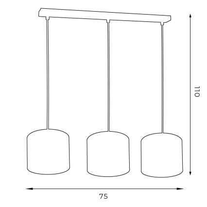 Lampadario su corda ARDEN 3xE27/60W/230V nero/dorato